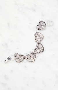 LA Hearts Etched Heart Bracelet