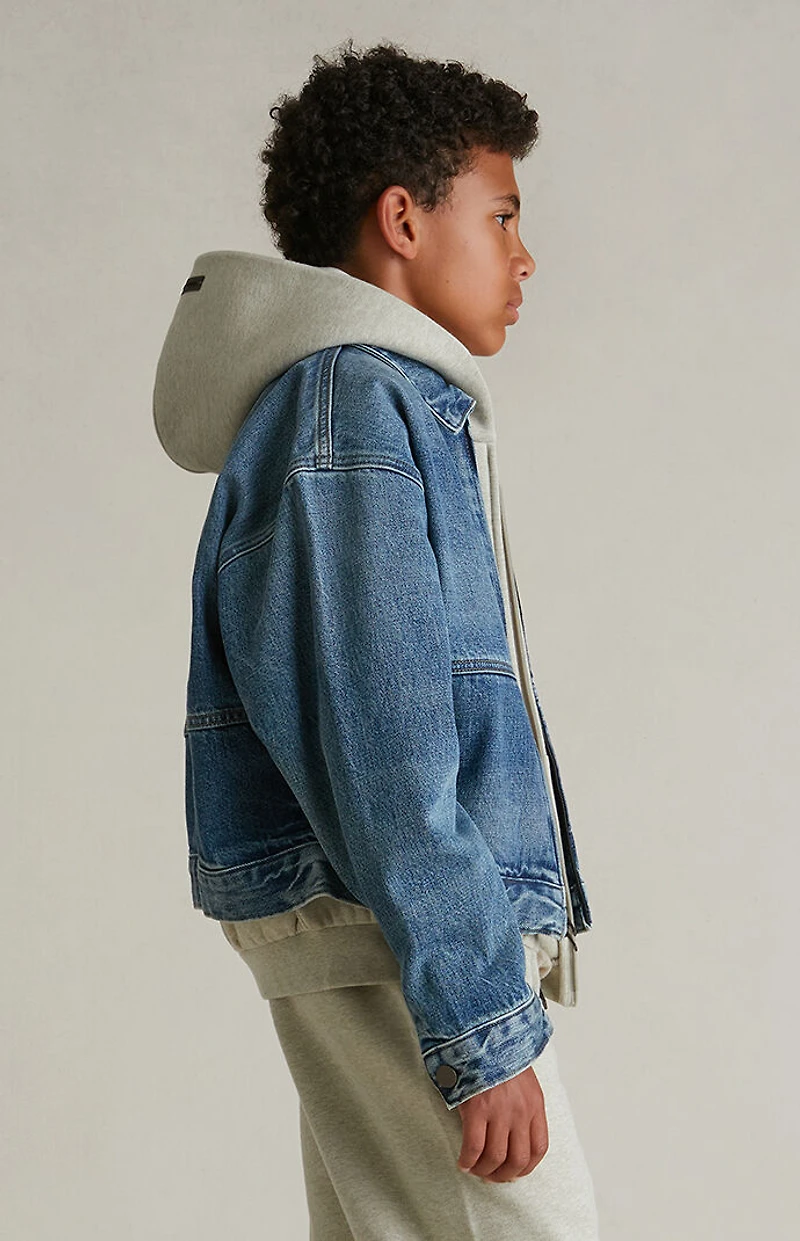 Fear of God ESSENTIALS Kids Classic Blue Denim Trucker Jacket