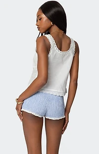 Edikted Fiore Eyelet Tie Front Top