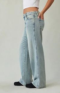 Pacsun Casey Low Rise Baggy Jeans Medium Indigo Wash Tint