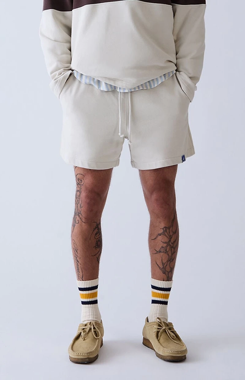 A.R.C. Cream Fleece Sweat Shorts