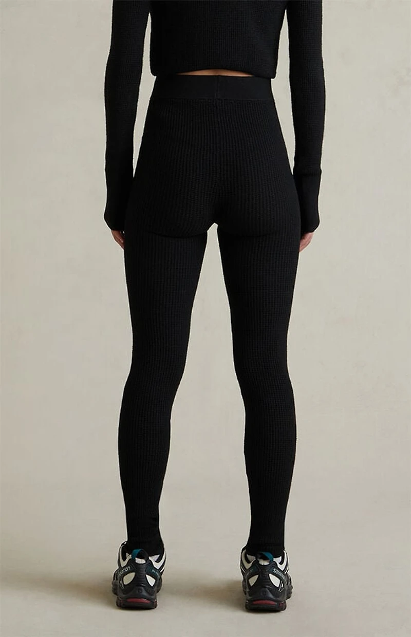 Fear of God ESSENTIALS Women's Jet Black Waffle Knit Leggings