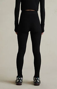 Fear of God ESSENTIALS Women's Jet Black Waffle Knit Leggings