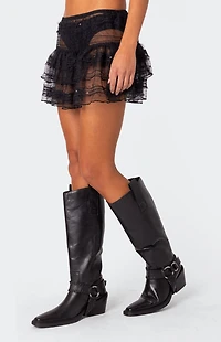 Edikted Sheer Ruffled Mini Skirt