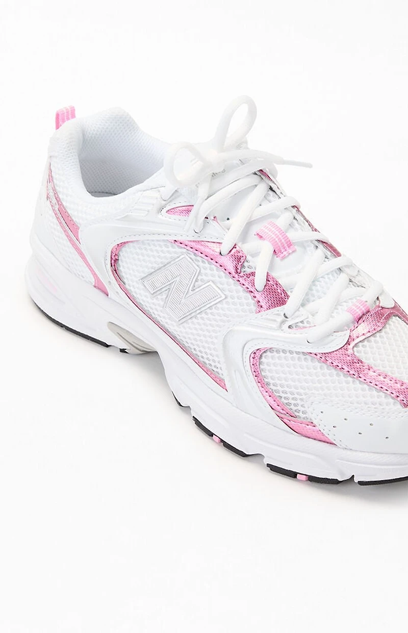 New Balance White & Pink 530 Sneakers