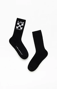 L/AB c/o Off-White 3 Pack Black Clamp Arrows Crew Socks