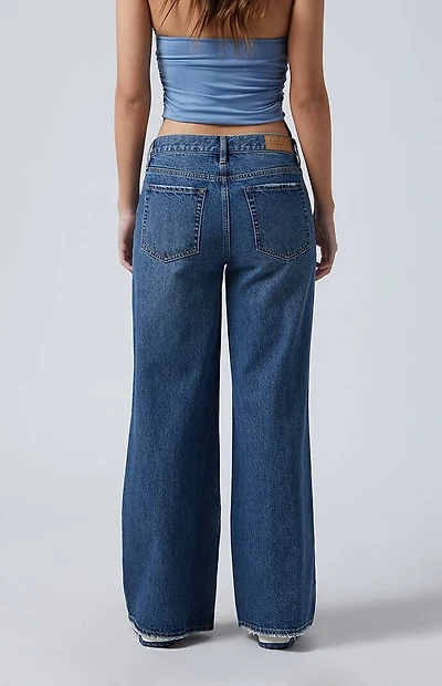 Pacsun Lena Low Rise Super Baggy Jeans Dark Indigo