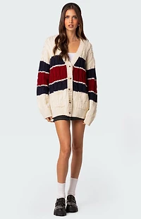 Edikted Tinsley Oversized Cable Knit Cardigan