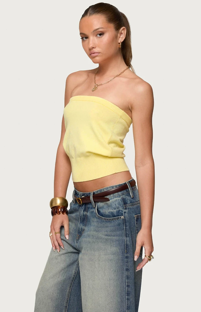 Edikted Philipa Strapless Knit Top