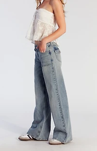 Pacsun Lena Low Rise Super Baggy Jeans Light Indigo Tinted