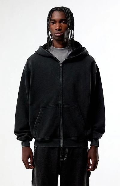 Pacsun Washed Black Full Zip Hoodie