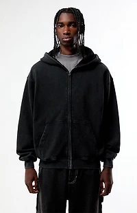 Pacsun Washed Black Full Zip Hoodie