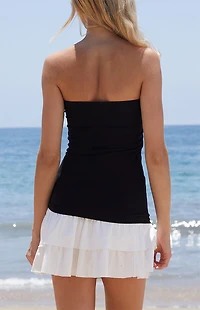 John Galt Black Amelia Cinched Tube Top