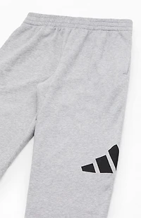 adidas Kids Heather Grey Essential Logo Jogger Sweatpants