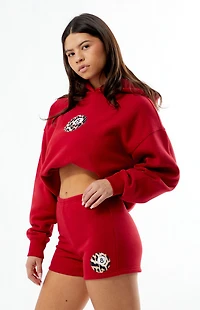 Pacsun Leopard 8 Ball Applique Slim Sweat Shorts