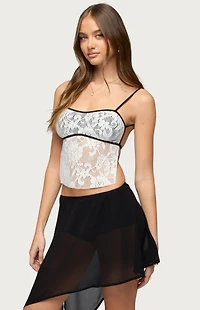 Edikted Solara Backless Sheer Crochet Top