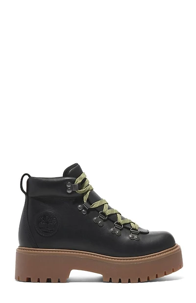 Timberland Women's Black Nubuck Stone Street Mid Lace-Up Boots