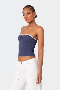Edikted Kacey Strapless Waffle Top
