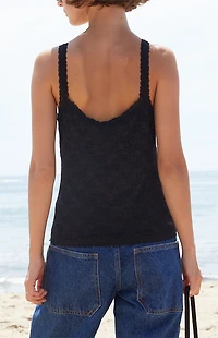 John Galt Black Amara Lace Tank Top