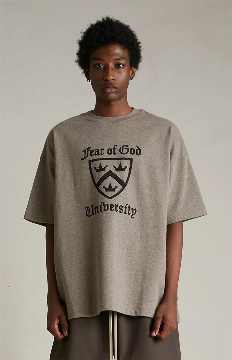 Fear of God ESSENTIALS Heather Grey Heavy Crew Neck T-Shirt