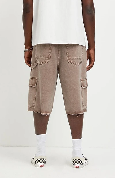 Pacsun Austin Extreme Baggy Jean Shorts Cargo Brown