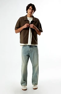 Pacsun Stone Solid Textured Oversized Camp Shirt