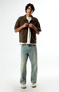 Pacsun Stone Solid Textured Oversized Camp Shirt