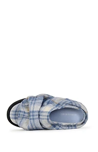 AZALEA WANG Semyon Blue Plaid Loafers