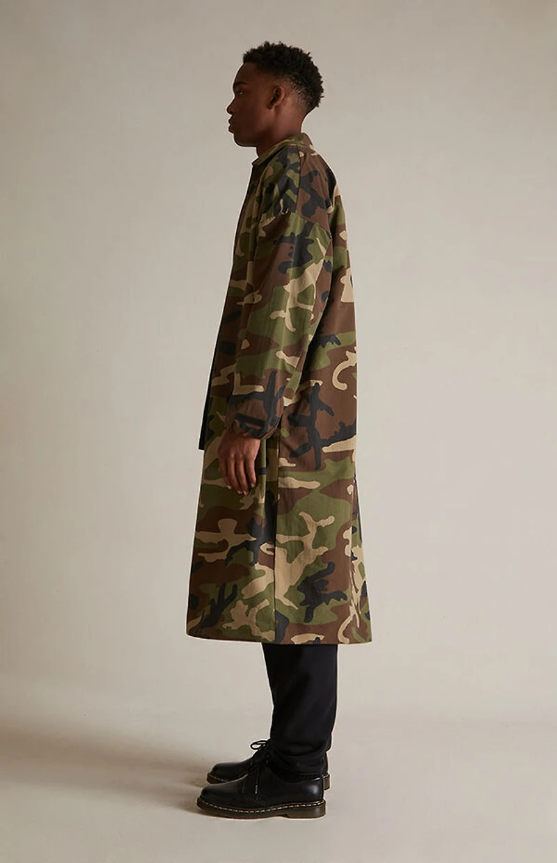 Fear of God ESSENTIALS Woodland Camo Nylon Trench Jacket