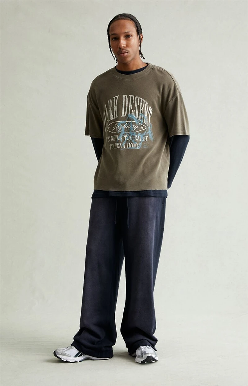 Pacsun Black Washed Fleece Extreme Baggy Sweatpants