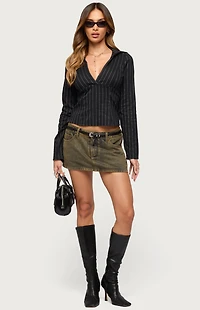 Edikted Araceli Pinstripe Tailored Shirt