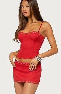 Edikted Chara Grommet Trim Corset Top