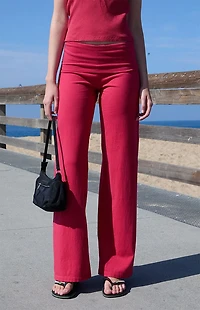 John Galt Red Priscilla Flare Pants