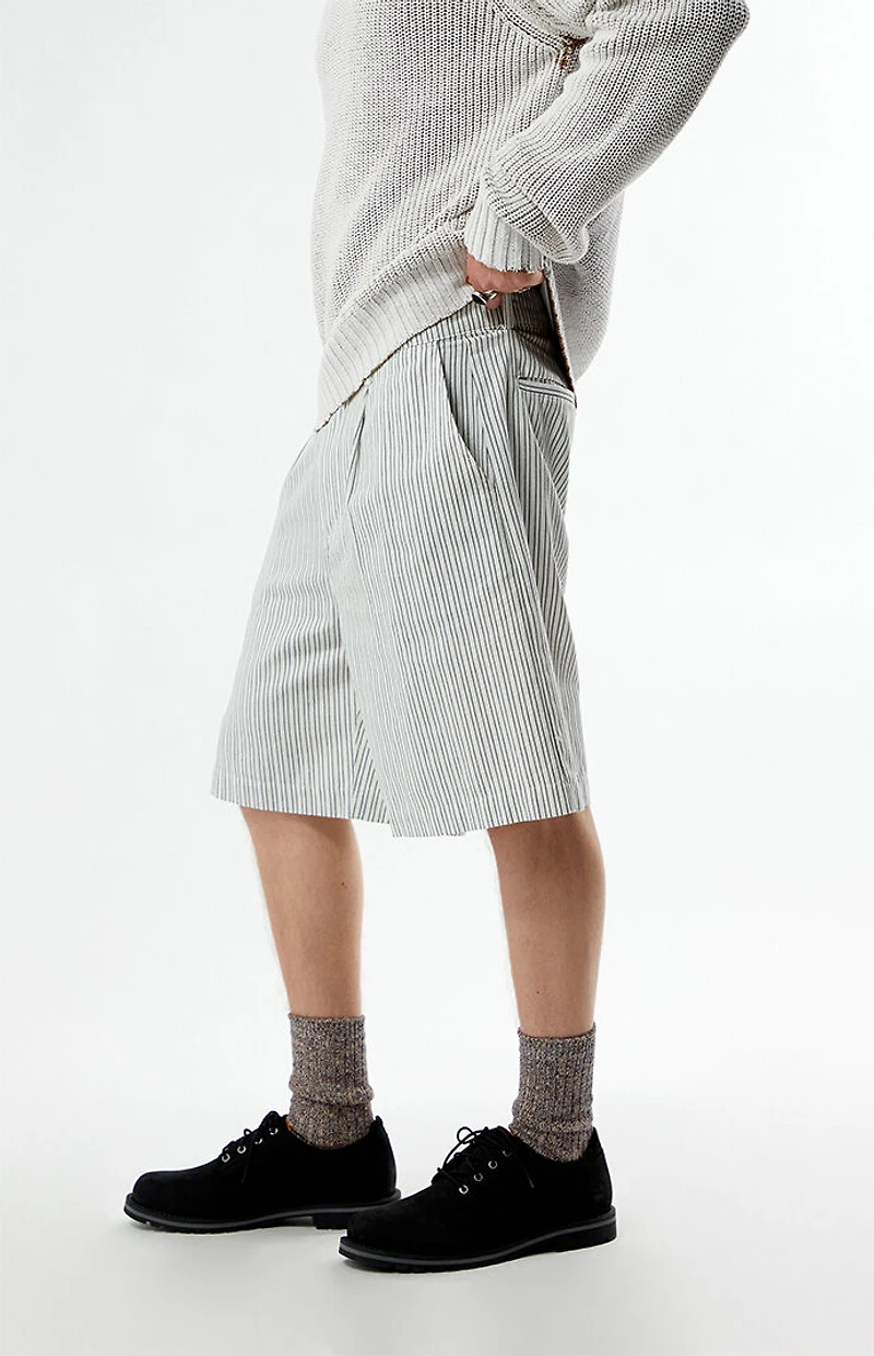 FIELD OF STUDY by Pacsun Striped Linen Baggy Shorts