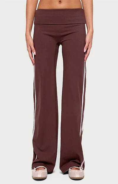 Edikted Anica Stripey Mid Rise Fold Over Pants