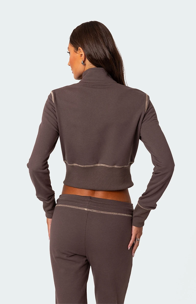 Edikted Alexia Zip-Up Sweatshirt