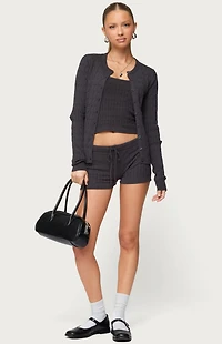Edikted Nella Cable Knit Shorts