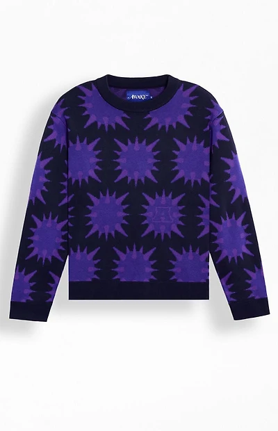 Awake NY Blue Spike Crew Neck Sweater
