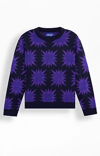 Awake NY Blue Spike Crew Neck Sweater
