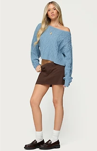 Edikted Oversized Off Shoulder Cable Knit Sweater