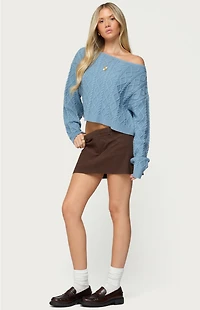 Edikted Oversized Off Shoulder Cable Knit Sweater