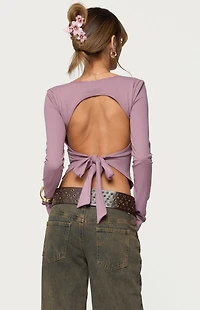 Edikted Polly Lacey Tie Back Top