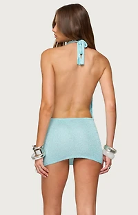 Edikted Cowl Neck Backless Knit Mini Dress