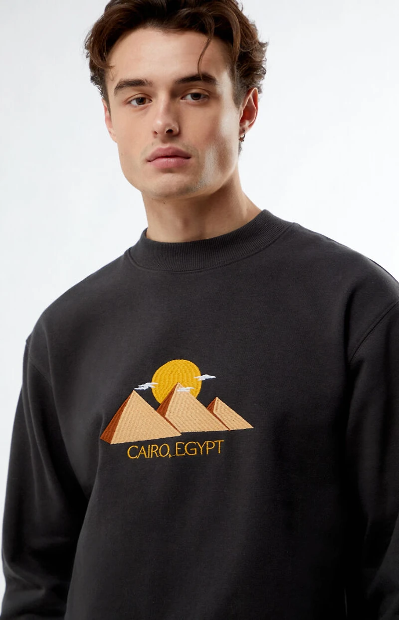 Pacsun Cairo Egypt Embroidered Crew Neck Sweatshirt