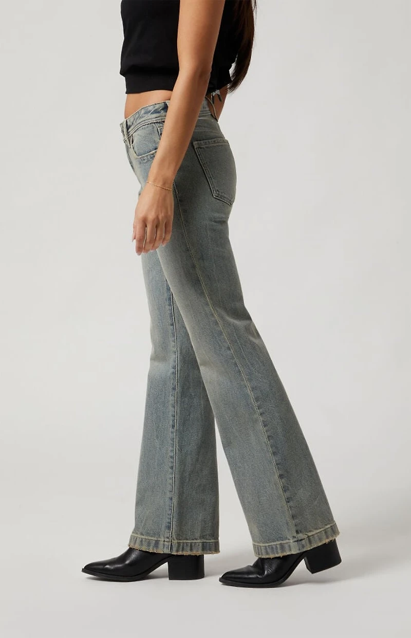 Pacsun Jade Low Rise Bootcut Jeans Light Indigo Tinted