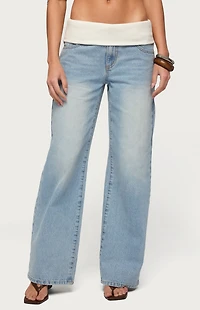 Edikted Knit Foldover Low Rise Ba