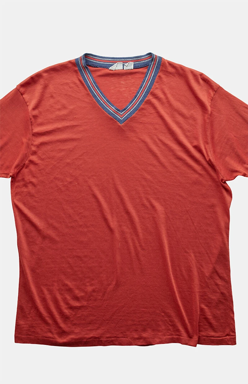 PS VINTAGE '80s Ringer Blank V-Neck Top