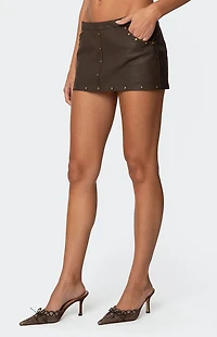 Edikted Stormi Faux Leather Mini Skort