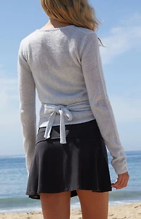 John Galt Light Blue Wrap Sweater