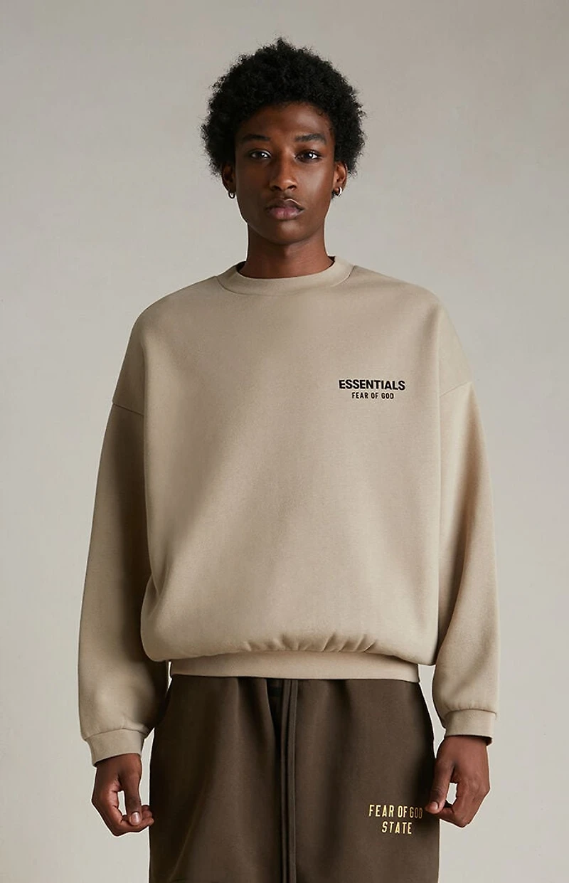 Fear of God ESSENTIALS Desert Sand Fleece Crew Neck Sweatshirt